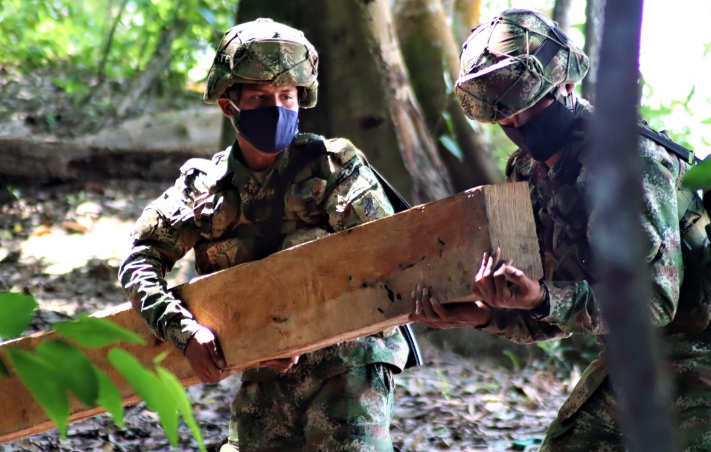 Ejército ataca ilícito aprovechamiento de los recursos naturales renovables en El Guaviare