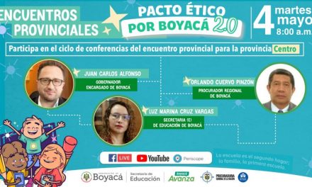 Gobernación y Procuraduría invitan al Pacto Ético x Boyacá 2.0 que comienza este 4 de mayo