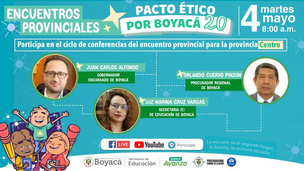 Gobernación y Procuraduría invitan al Pacto Ético x Boyacá 2.0 que comienza este 4 de mayo