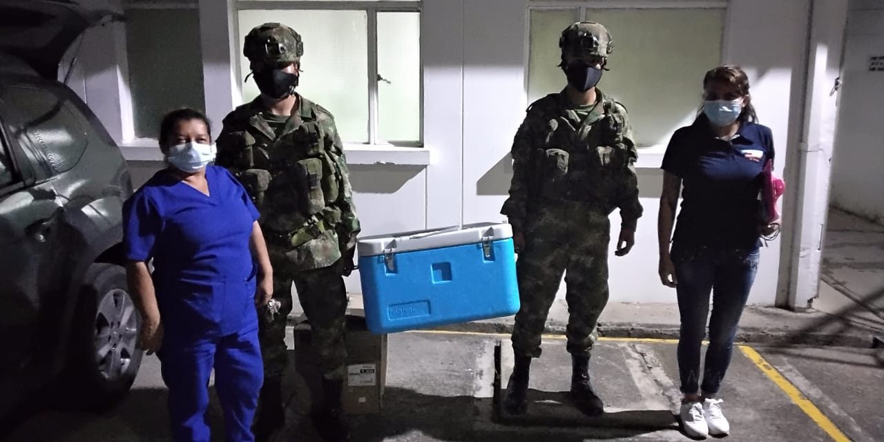 Ejército Nacional apoyó entrega de vacunas en Cundinamarca 
