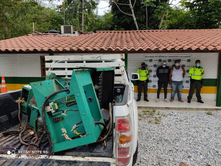 Judicializados dos hombres por el delito de receptación en Puerto Triunfo (Antioquia)