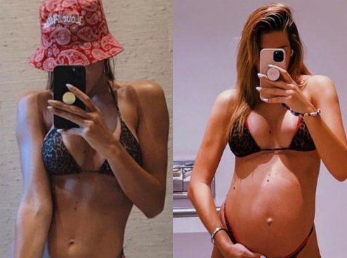 La novia de J Balvin, Valentina Ferrer, mostró su barriguita de 9 meses de embarazo