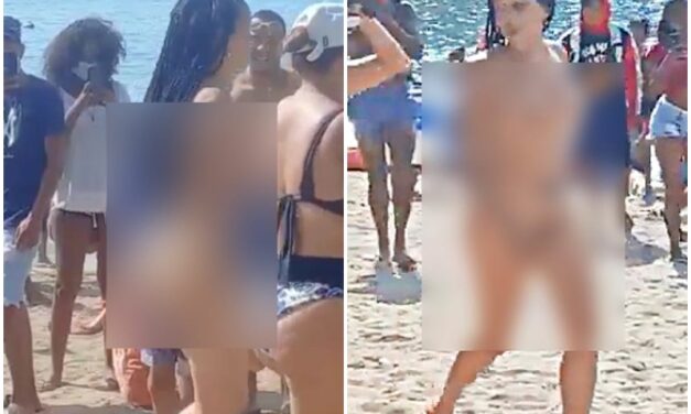 Escándalo en Taganga: Mujer desnuda paseó por las playas ante la mirada de los transeuntes [VIDEO]