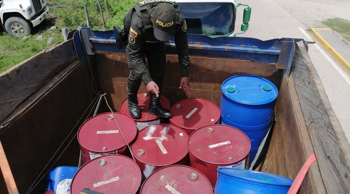 Decomisan 440 galones de ACPM que eran transportados de manera ilegal en el sur de Bolívar
