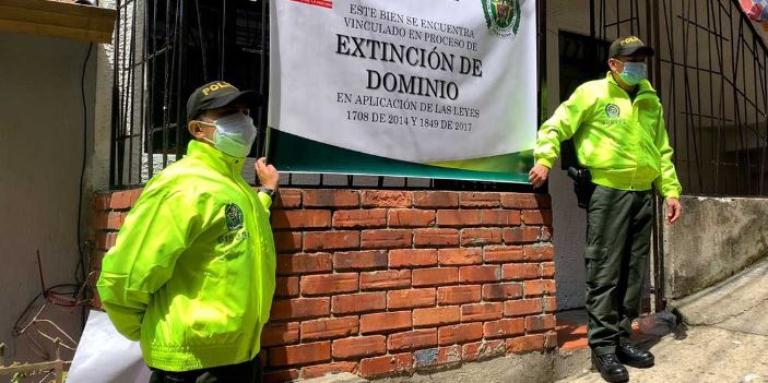 La policía de Colombia y ecuador, aplicaron extinción de dominio a bienes avaluados en más de 41 mil millones de pesos.