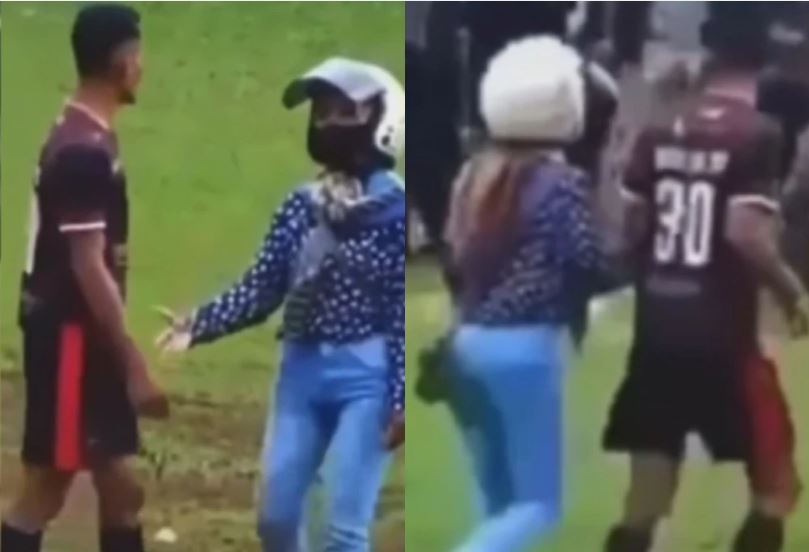 Video curioso causa risa en redes sociales: mujer entra a cancha de futbol y saca a su esposo por irse a jugar sin pedir permiso