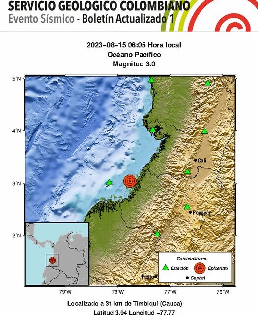 Sismo de magnitud 4.8 sacude el municipio de Tarazá en Antioquia