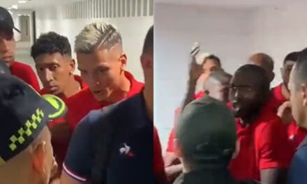 Violenta confrontación entre jugadores del América de Cali y la policía en Barranquilla