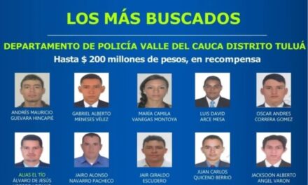 Millonaria recompensa por lo más buscados de Tuluá