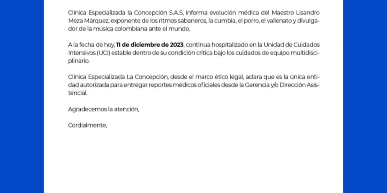 Lisandro Meza se encuentra estable, informó la clínica la Asunción