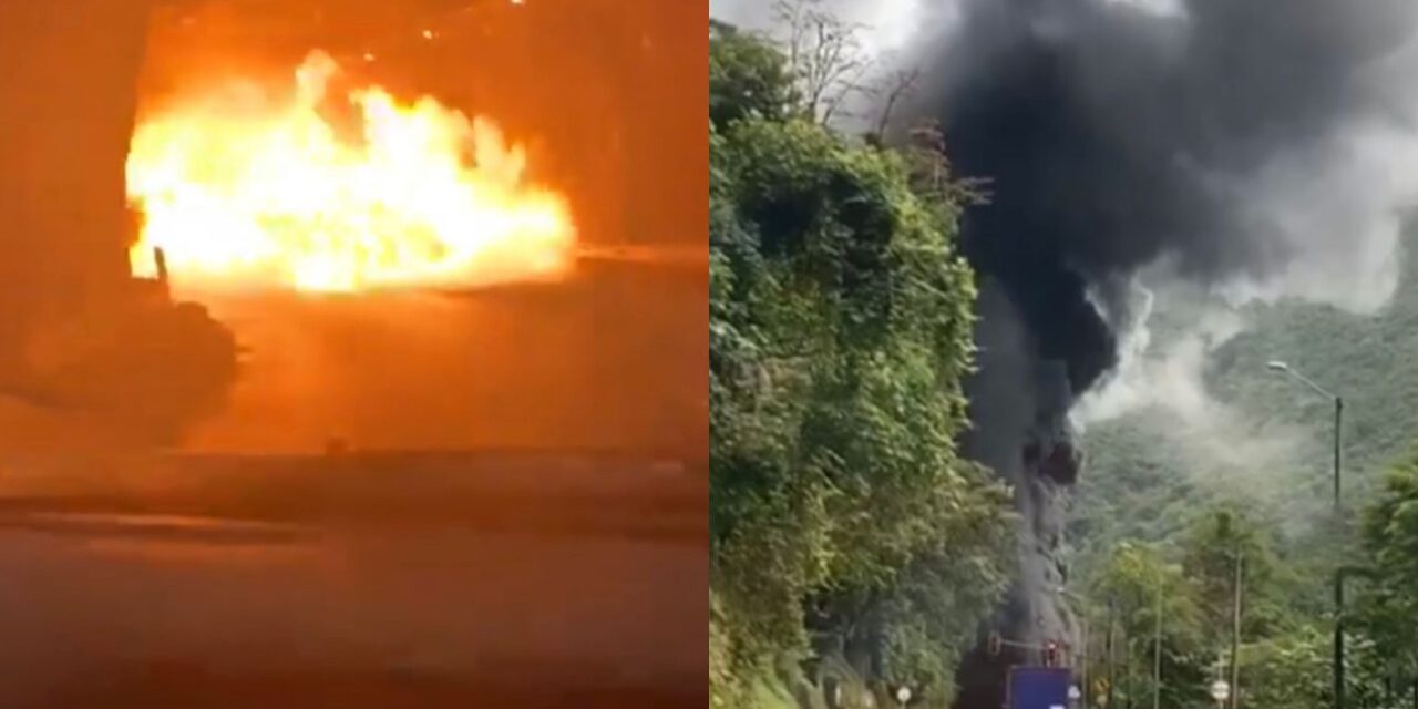 ¡Impactante! Camión cisterna se volcó al interior del túnel Quebrada Blanca y explotó