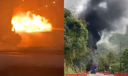 ¡Impactante! Camión cisterna se volcó al interior del túnel Quebrada Blanca y explotó