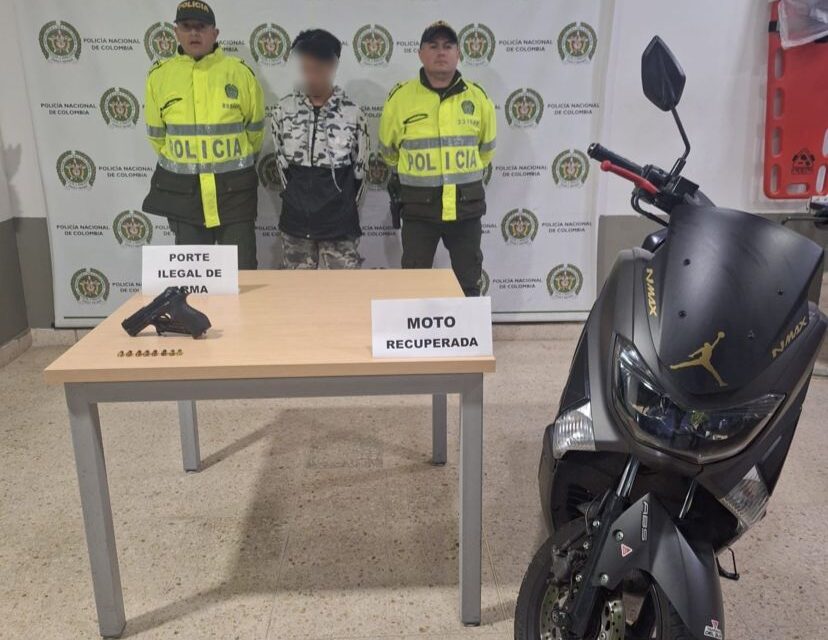 Hombre capturado por hurto y porte ilegal de armas en La Estrella