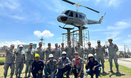 Finaliza la restauración del monumento del helicóptero de las Delicias