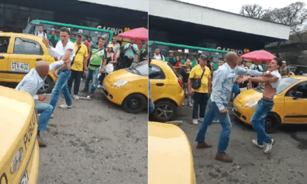 Vídeo: Pelea de taxistas en la Terminal del Norte en Medellín