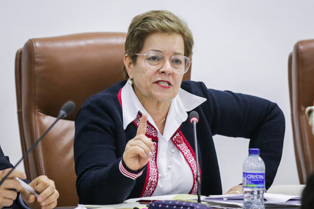 Exministra Gloria Inés Ramírez declara por caso UNGRD