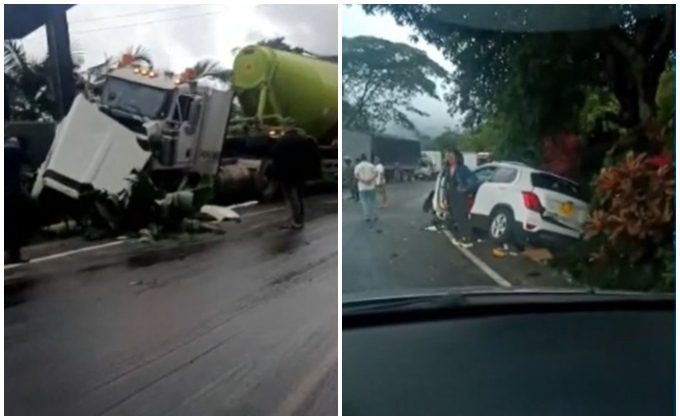 Accidente en autopista Medellín dejó dos personas heridas