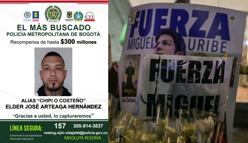Dan 300 millones por coordinador de atentado contra Miguel Uribe