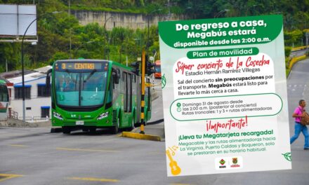 Megabús extenderá su horario desde las 2:00 a.m. por el súper concierto de las Fiestas de la Cosecha