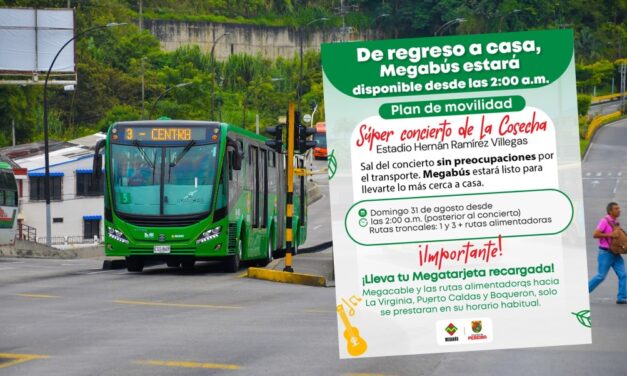 Megabús extenderá su horario desde las 2:00 a.m. por el súper concierto de las Fiestas de la Cosecha