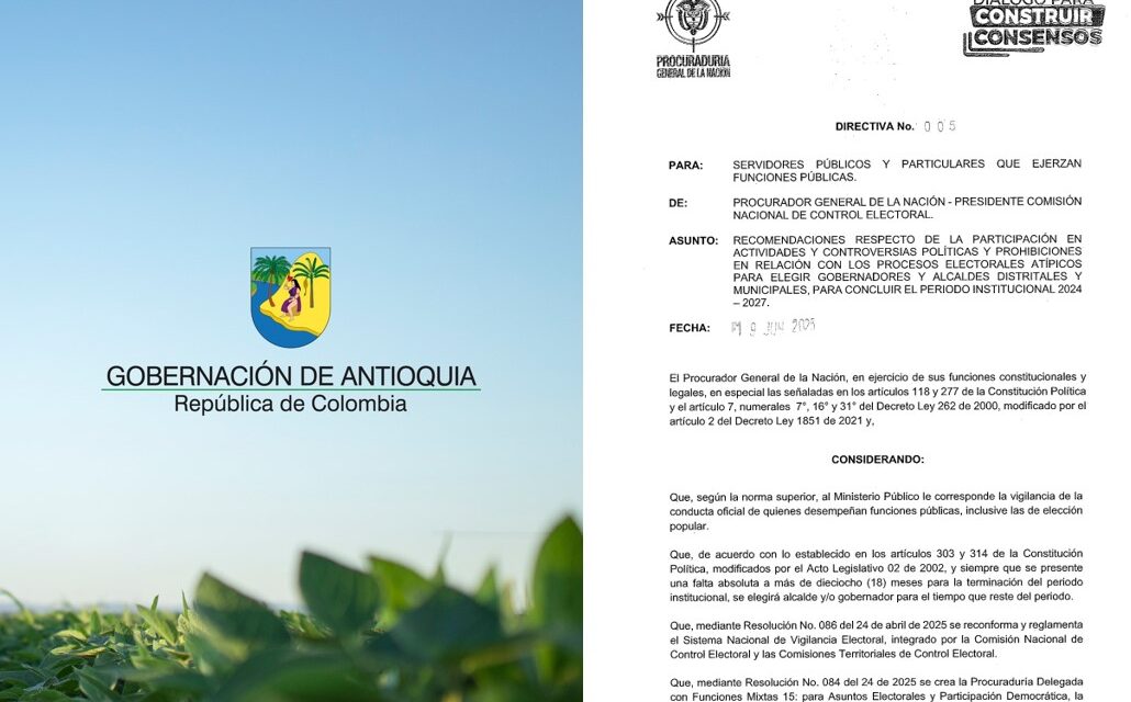 Procuraduría indaga a funcionarios de la Secretaría de Seguridad de Antioquia por presunta participación indebida en política