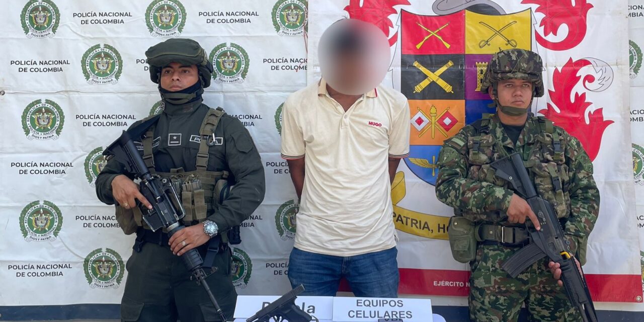 Capturan en El Bagre a alias “Chicharrón”, presunto sicario del Clan del Golfo