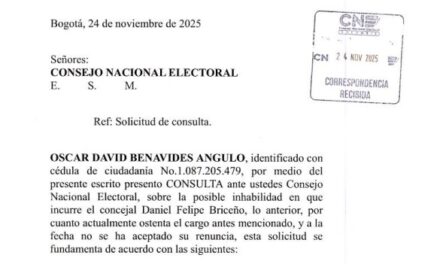 Concejal Daniel Felipe Briceño, estaría inhabilitado para aspirar al Congreso