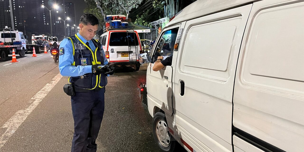 Operativos de alcoholemia en Bello dejan 17 conductores positivos en primera jornada del año