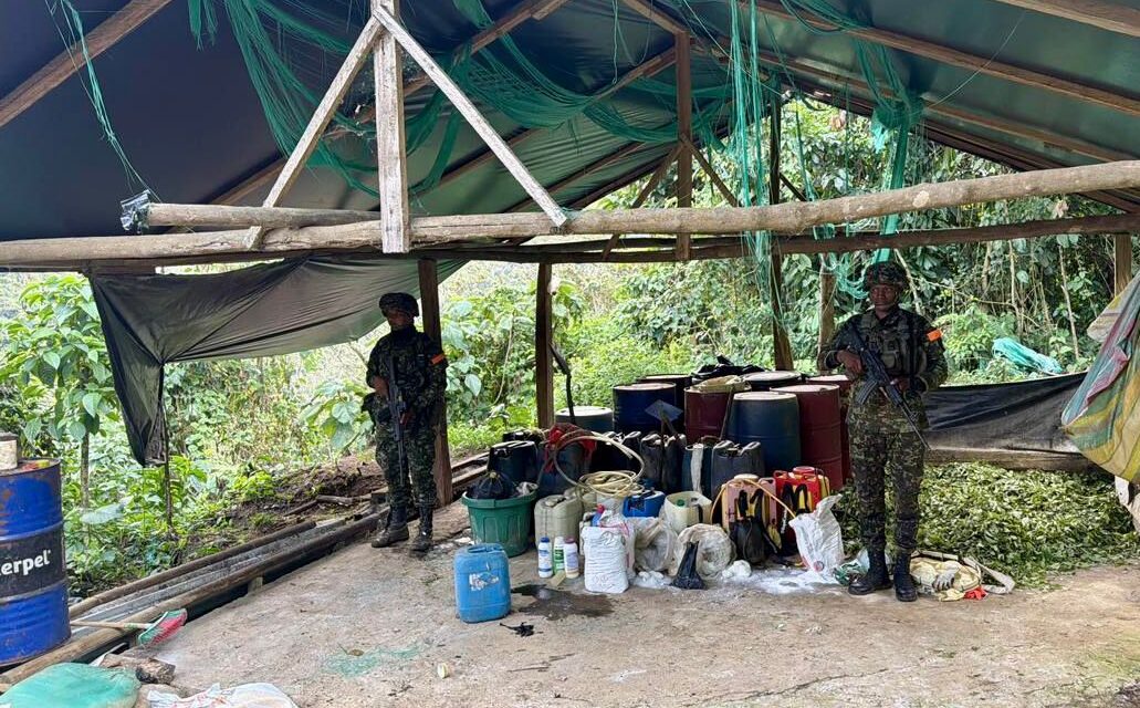 Ejército destruye tres laboratorios para el procesamiento de pasta base de coca en Antioquia