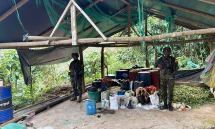 Ejército destruye tres laboratorios para el procesamiento de pasta base de coca en Antioquia