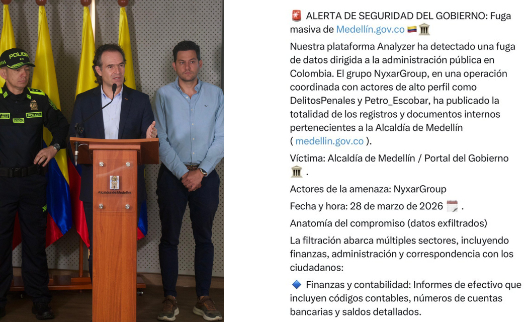 Presunto ataque y filtración de datos de la Alcaldía de Medellín prende alarmas