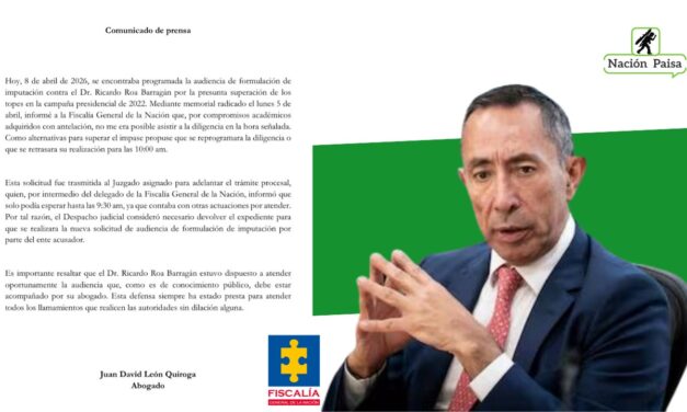 Se aplaza la audiencia contra Ricardo Roa: Compromisos académicos impiden la diligencia judicial