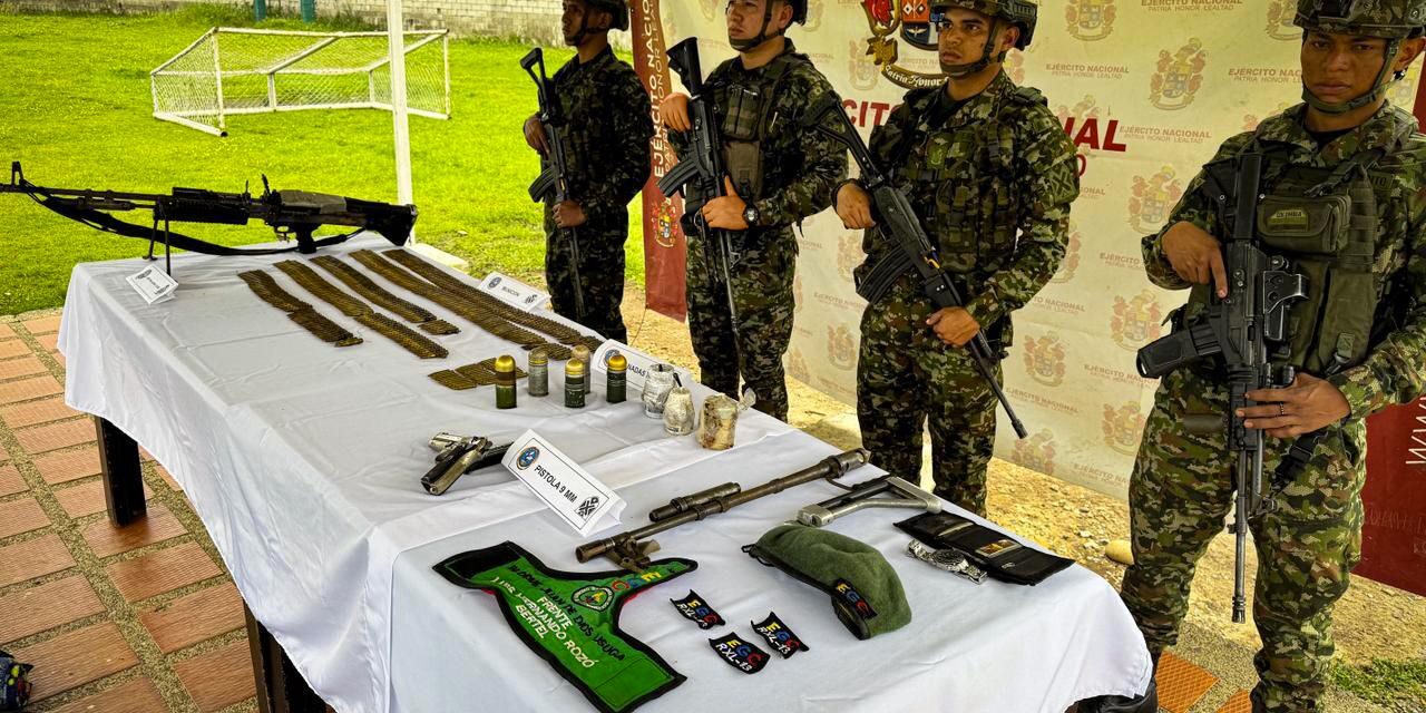 Ejército reporta combates en Briceño: un presunto integrante del Clan del Golfo muerto y armas incautadas