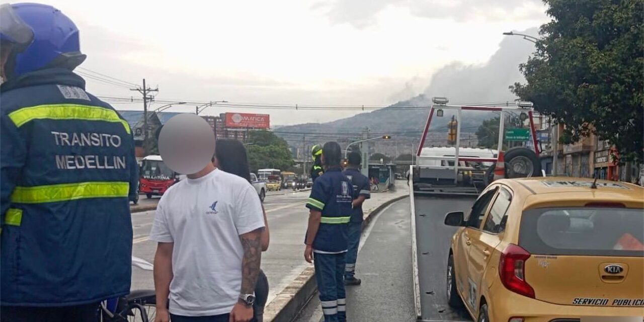 Taxista fue capturado en Medellín tras evadir control y agredir a agente de tránsito