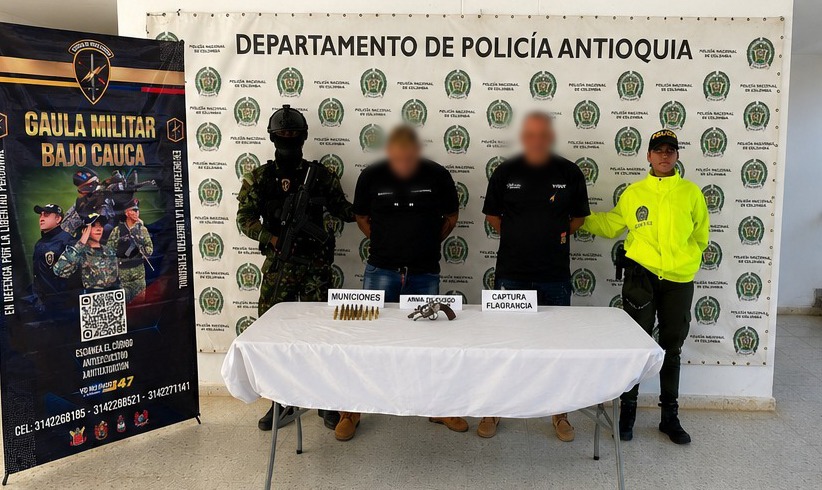 Capturan en Caucasia a dos presuntos integrantes de estructura criminal señalada de homicidios selectivos