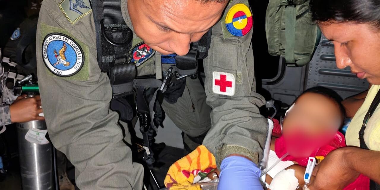 Bebé de un año herido con arma de fuego fue evacuado en helicóptero desde Chocó
