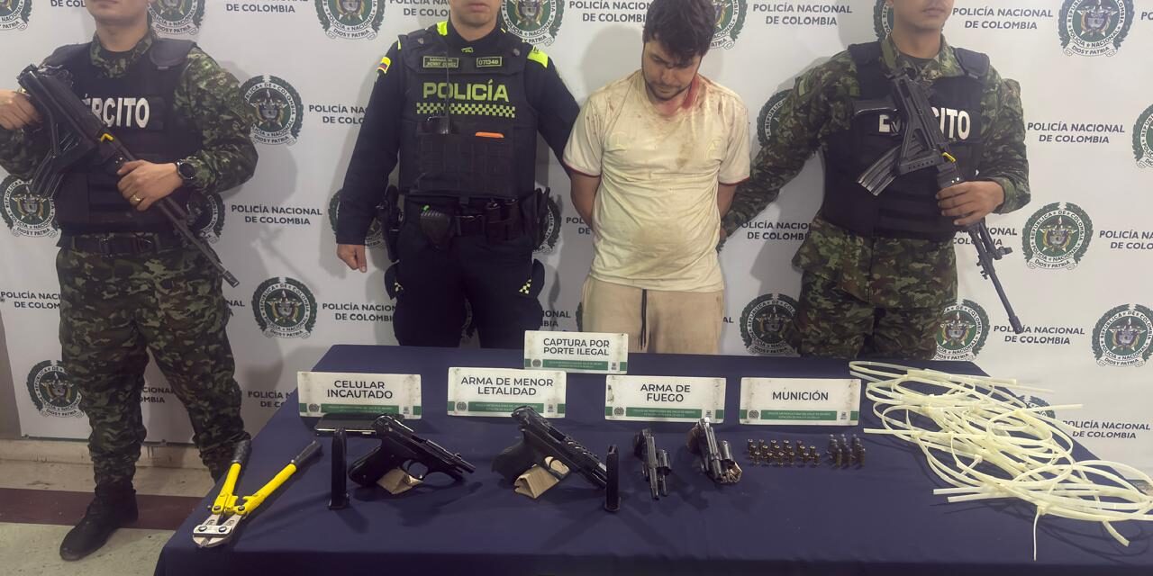 Cuatro capturados y seis armas incautadas durante operativo en Niquía, Bello