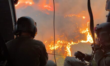 Capacidades aéreas apoyaron la atención de incendio forestal en La Dorada, Caldas