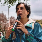 Susana Muhamad estuvo en manifestación frente al ICBF durante jornada que terminó con actos de vandalismo