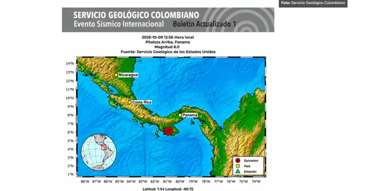 Cancillería habilita canales de emergencia para colombianos en Panamá tras sismo de magnitud 7,6