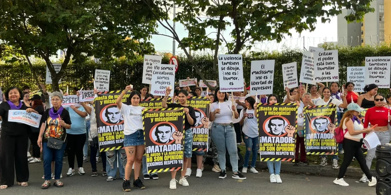 URGENTE | Mujeres protestan en Pereira contra Matador por caricatura que califican de misógina